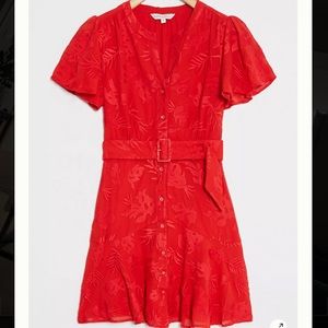 NWOT Scarlette Embroidered Mini Belted Dress